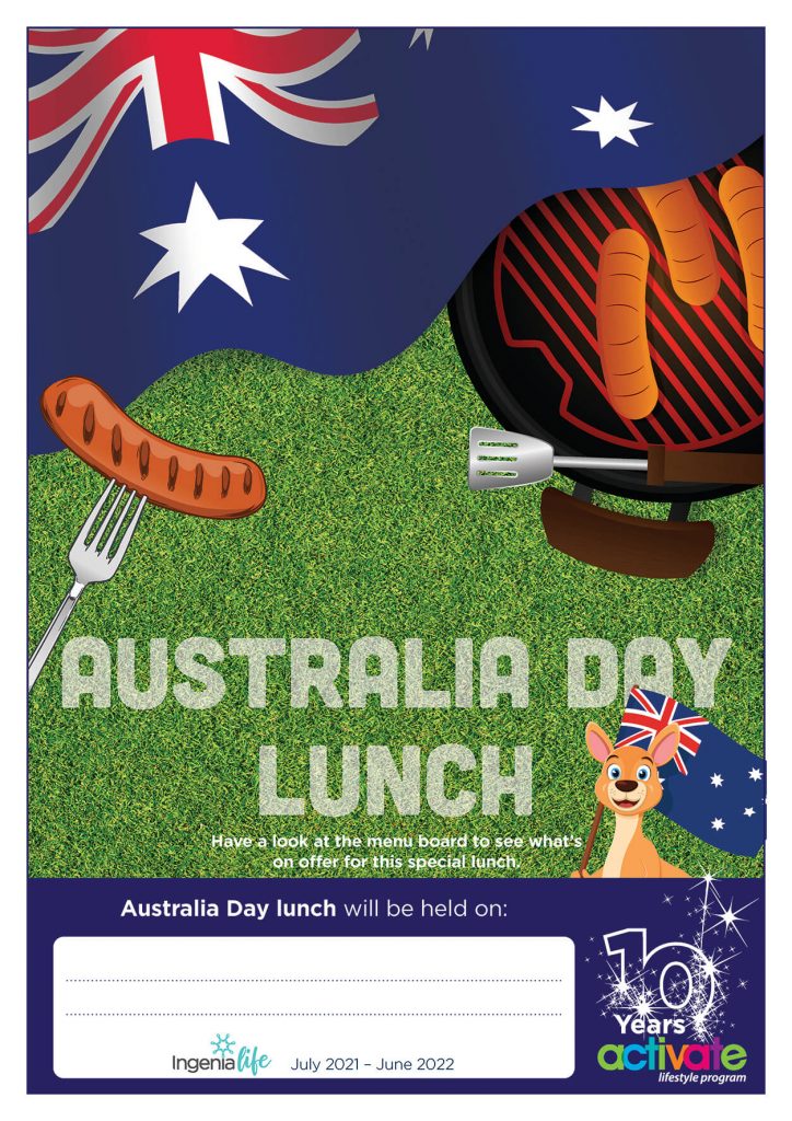 IG_JAN22_TM_AustraliaDay_A3 Ingenia Gardens ACTIVATE - January Lunch