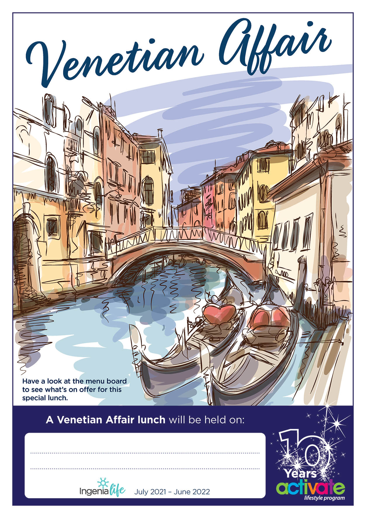 IG_APR22_TM_VenetianAffair_A3 Ingenia Gardens ACTIVATE - March Lunch