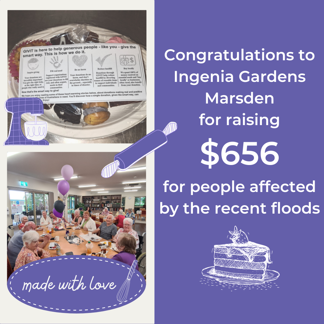 Ingenia Gardens Marsden Fund Raising for floods