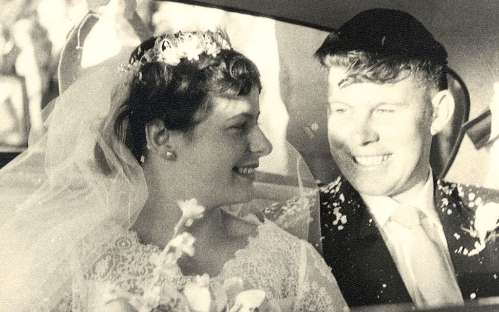 Ingenia Gardens Port Macquarie residents Pat and Allan on their wedding day in 1958